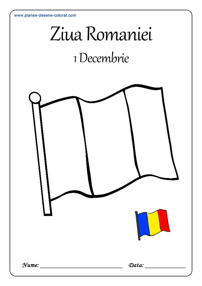 desene de colorat de ziua romaniei steag